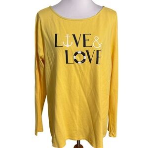 Kim Rogers Yellow Long Sleeve Tee Live Love
